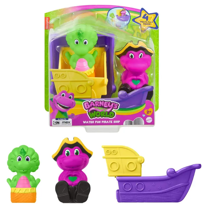 4-Piece Fisher-Price Barney's World Water Fun Pirate Ship Playset 1