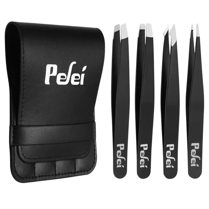 4-Piece Pefei Professional Stainless Steel Tweezer Set 1