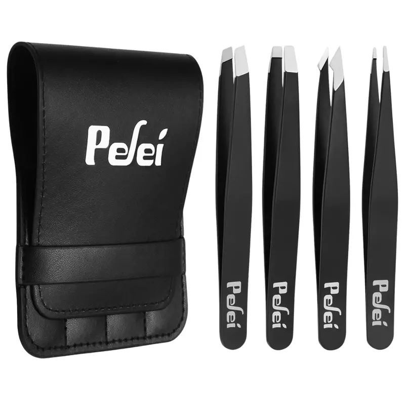 4-Piece Pefei Professional Stainless Steel Tweezer Set 1