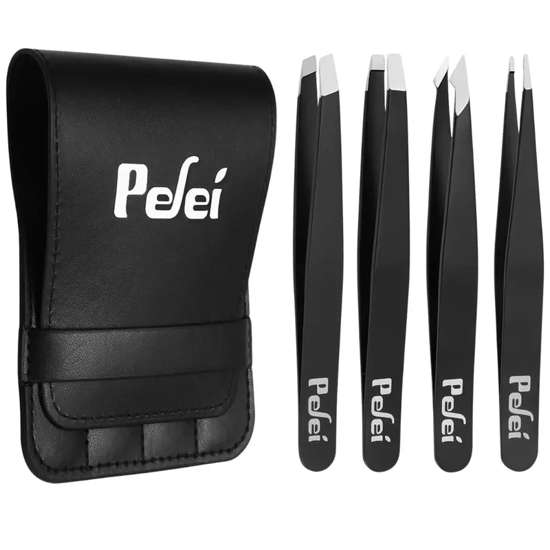 4-Piece Pefei Professional Stainless Steel Tweezer Set 1