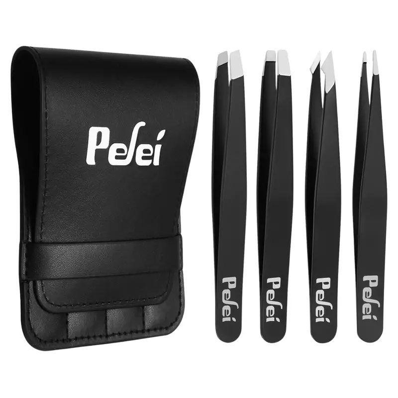4-Piece Pefei Professional Stainless Steel Tweezer Set 1