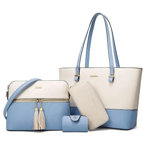 4-Piece Top Handle Satchel Handbag Set 1