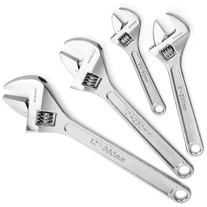 4-Piece Workpro Adjustable Wrench Set (6'', 8", 10", 12") 1