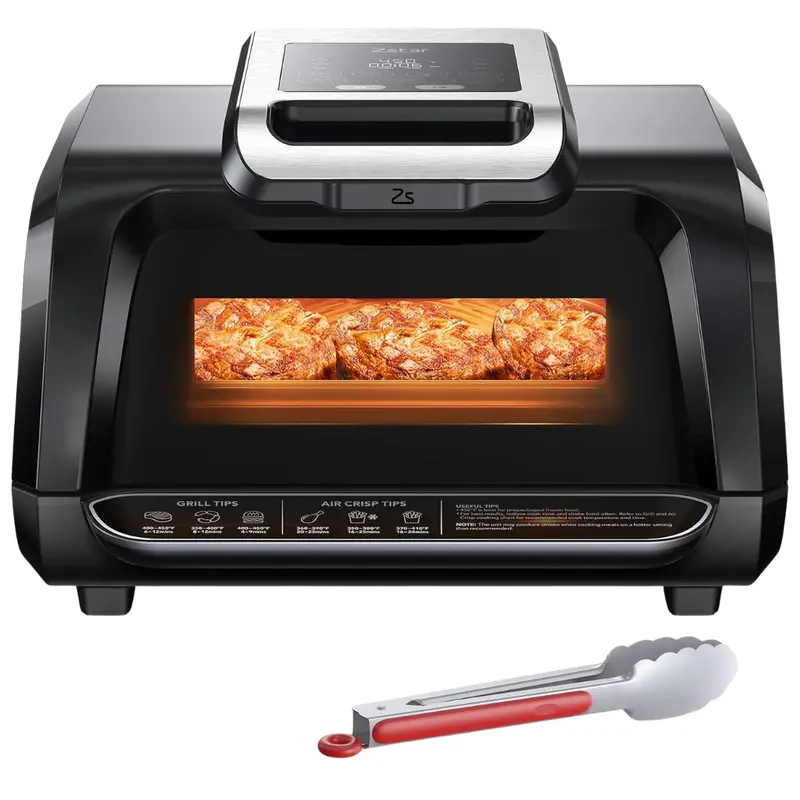 4-Qt Zstar 7-In-1 Smokeless Air Fryer Electric Grill Combo 1