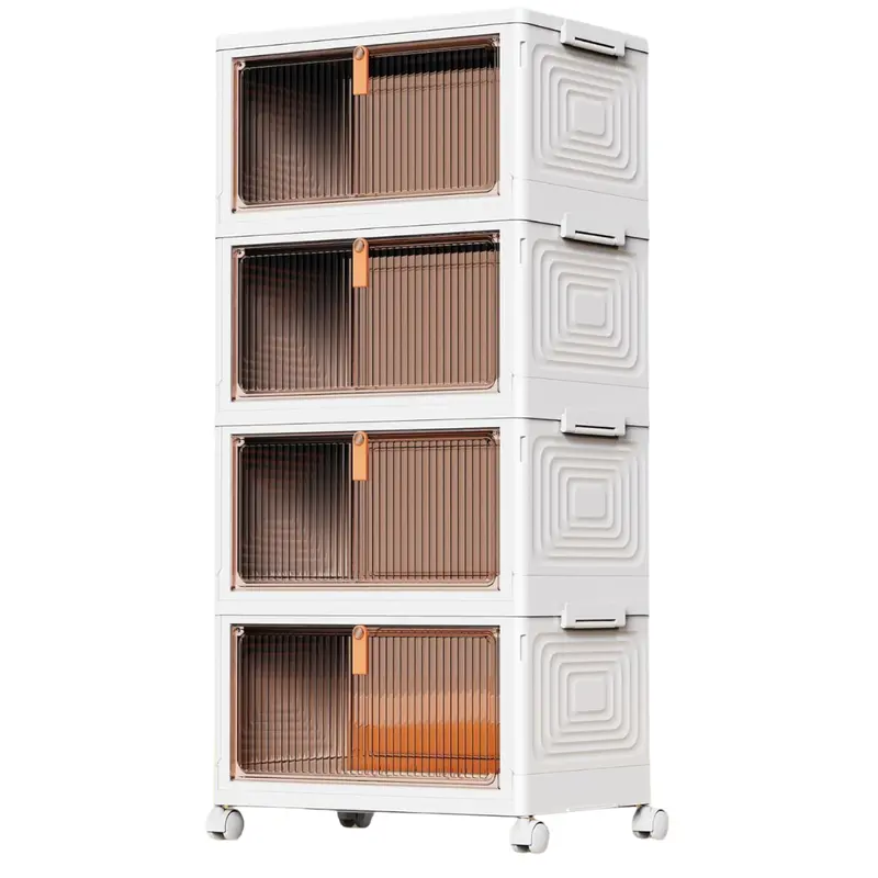 4-Tier 23-Qt Plastic Storage Containers With Lid & Wheels 1