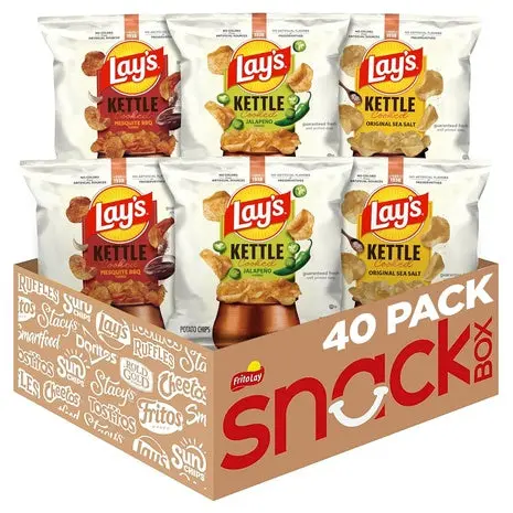 40 Bags Lay’S Kettle Cooked Chips Variety Pack (Ou-D) 1