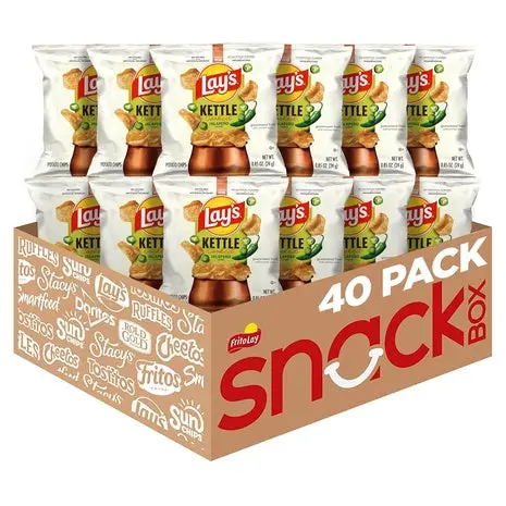 40 Bags Lay’S Kettle Cooked Jalapeño Chips (Ou-D) 1