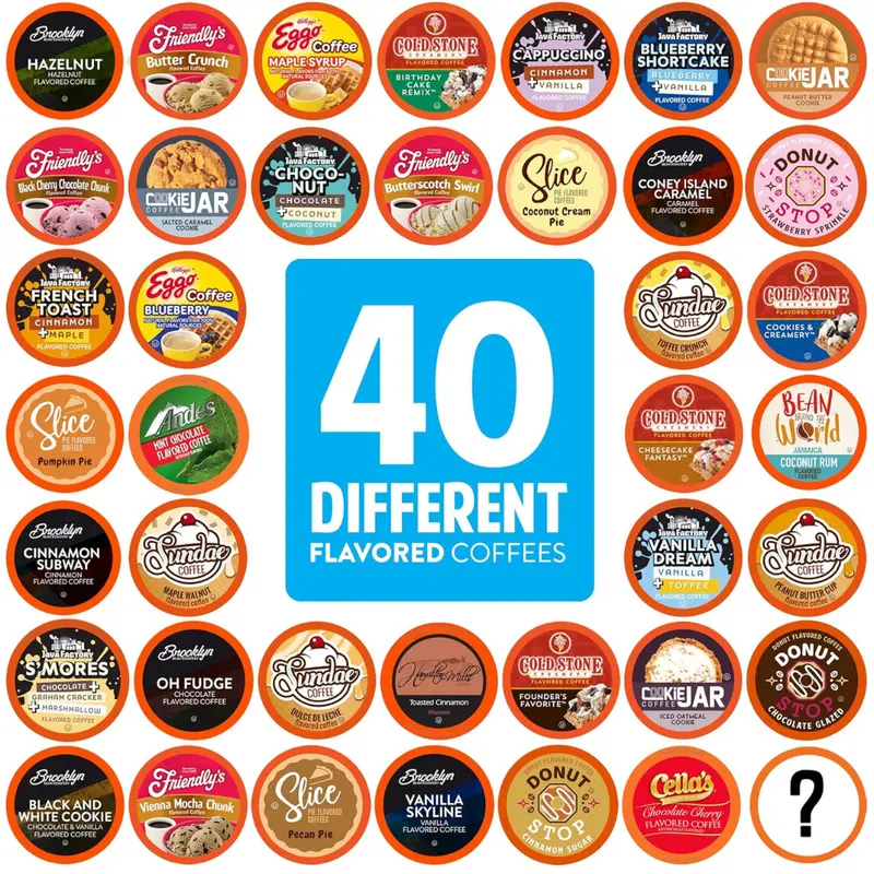 40-Count Two Rivers Flavored K Cup Coffee Pods Assorted Variety Pack 1