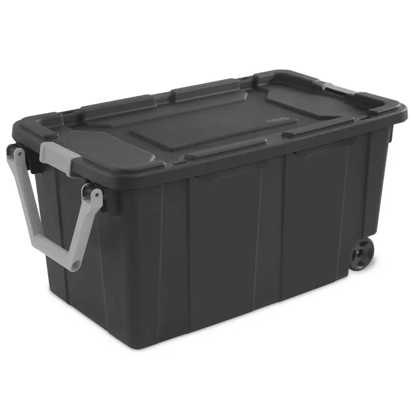 40-Gal Sterilite Extra Large Wheeled Plastic Storage Bin W/Handle 1
