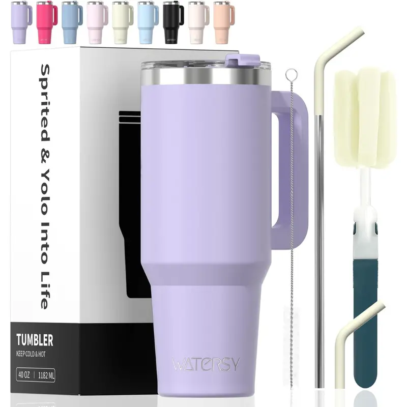 40-Oz Insulated Tumbler With Handle Lid And Straw 1