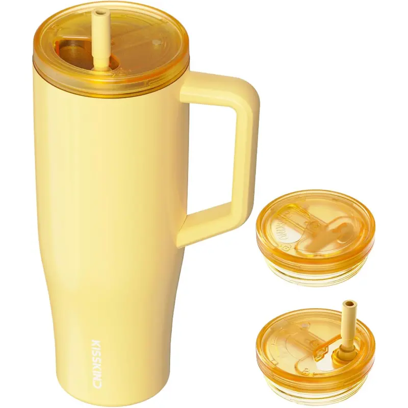 40-Oz Lumispin Stainless Steel Insulated Tumbler W/ Handle & Hidden Straw 1