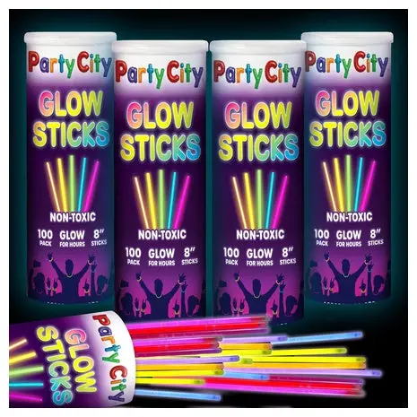 400 Glow Sticks Party Pack With Connectors For Bracelets & Necklaces 1