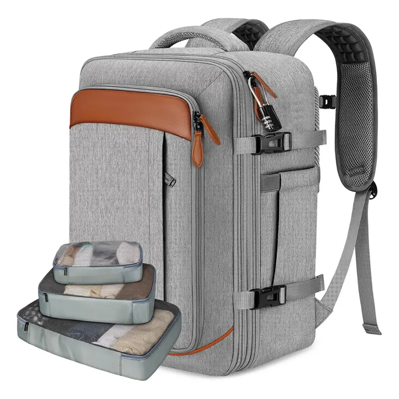 40L Anti Theft Carry-On 17.3" Laptop Travel Backpack W/ 3-Packing Cubes 1