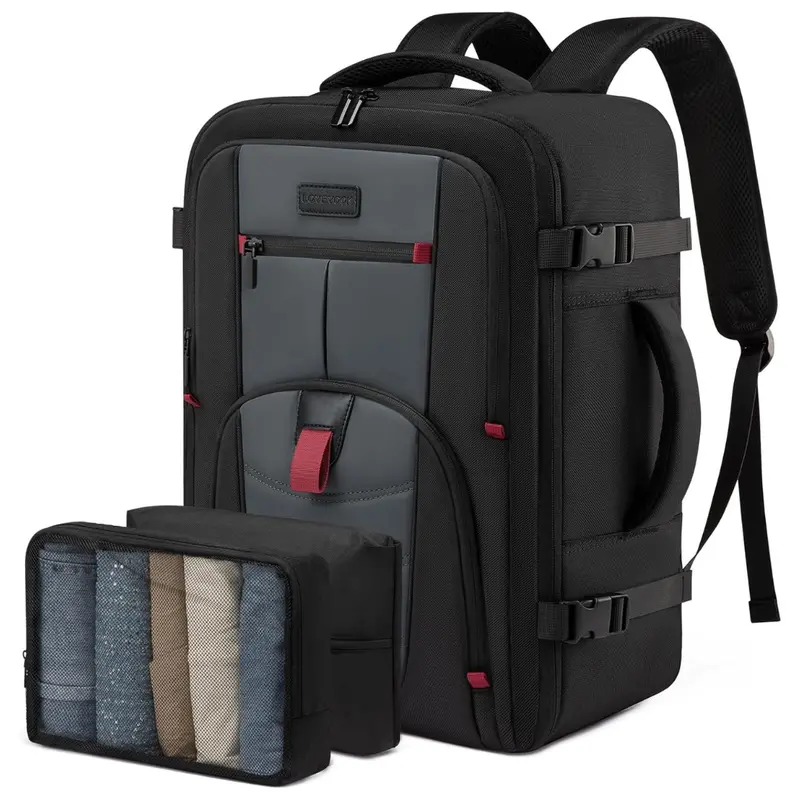 40L Men's Travel 15.6" Laptop Backpack W/ 2 Packing Cubes (2 Colors) 1