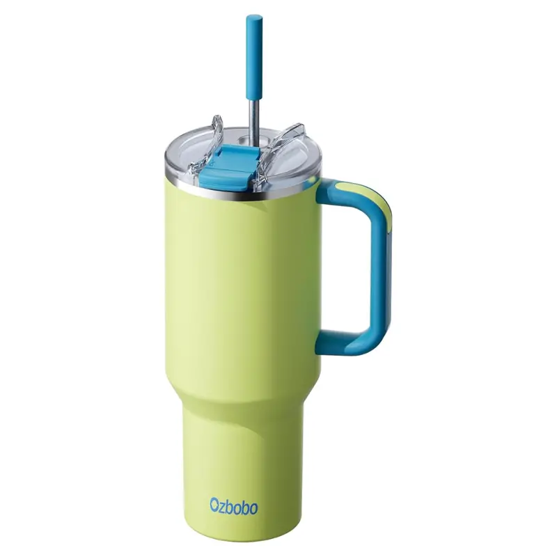 40Oz 2-In-1 Stainless Steel Insulated Tumbler W/ Handle, Straw & Lid (Various) 1