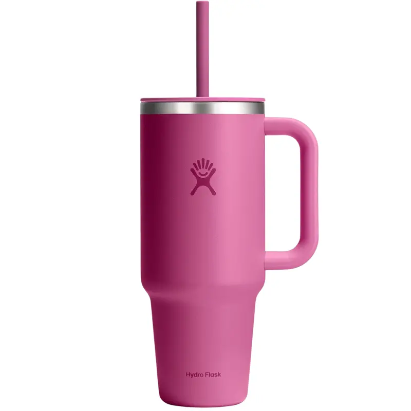 40Oz Hydro Flask Insulated Stainless Steel Travel Tumbler W/ Handle, Lid & Straw 1