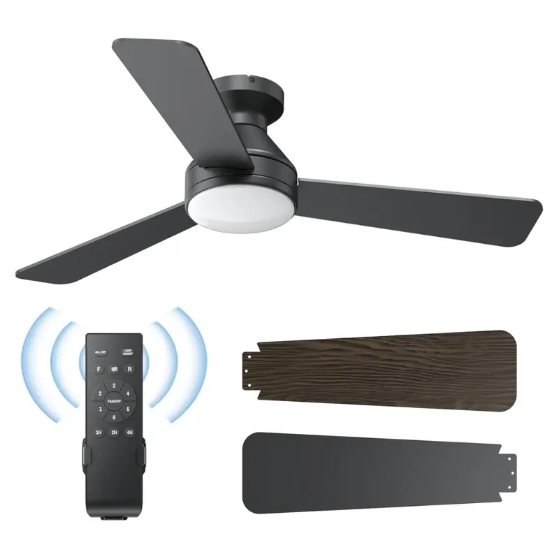 42" 6 Speed 3Cct Low Profile Ceiling Fan With Light And Remote 1