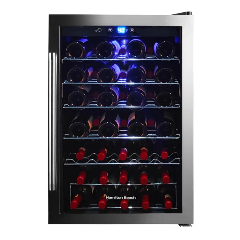 43-Bottle Wine Cooler Fridge Cellar With Curved Wire Shelves 1