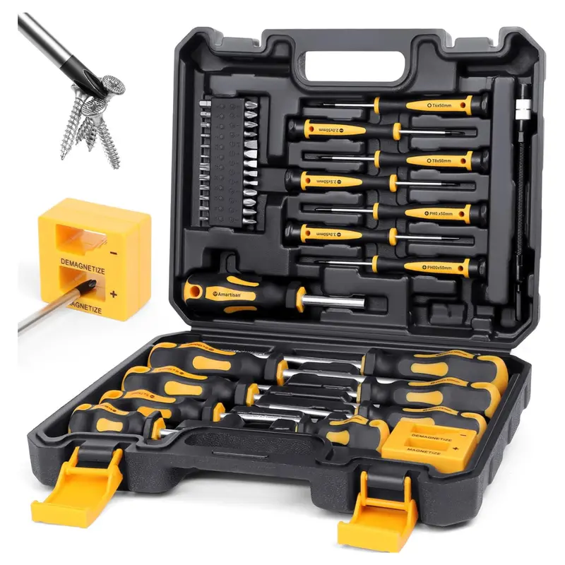 43-Piece Amartisan Am042 Magnetic Screwdriver Set With Case 1