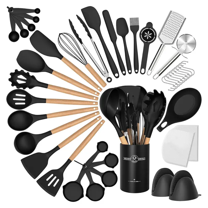 43-Piece Silicone Kitchen Utensils Set (5 Color Options) 1