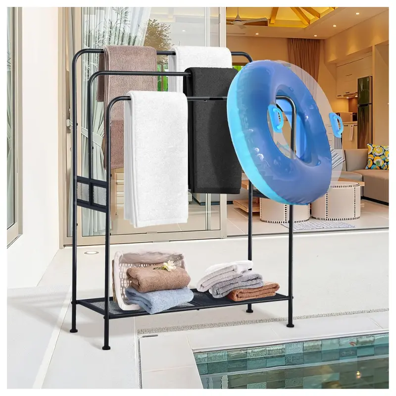 44" 3 Tier Extra Large Free Standing Towel Rack 1