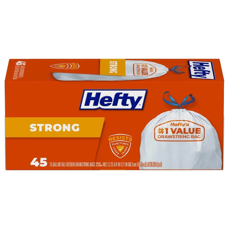 45-Count 13-Gallong Hefty Strong Tall Kitchen Trash Bags (Unscented) 1