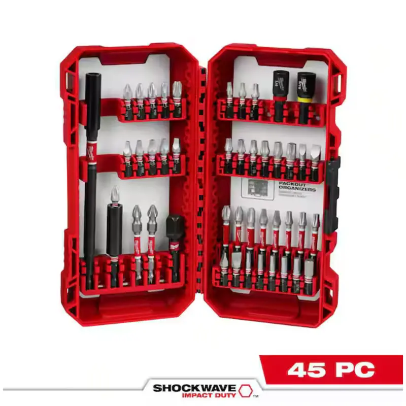 45-Piece Milwaukee Shockwave Impact Duty Alloy Steel Screw Driver Bit Set 1