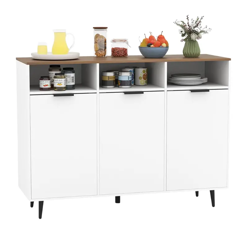 47'' Buffet Countertop 3 Doors Kitchen Cabinets With Storage Compartments 1