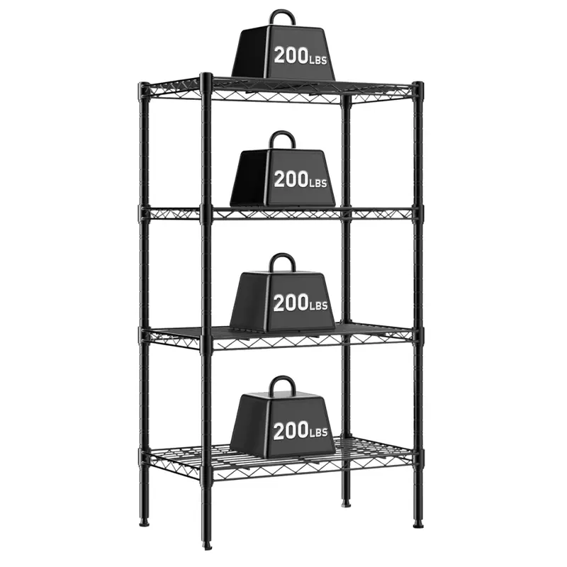 47" Dumos 4-Tier Adjustable Metal Wire Storage Shelves (Capacity: 800 Lbs) 1