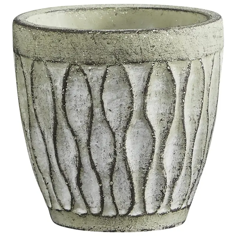 47Th & Main Textured Round Cement Flowers Stylish Planter 1