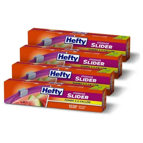 48 Hefty 2.5 Gallon Slider Jumbo Storage Bags 1