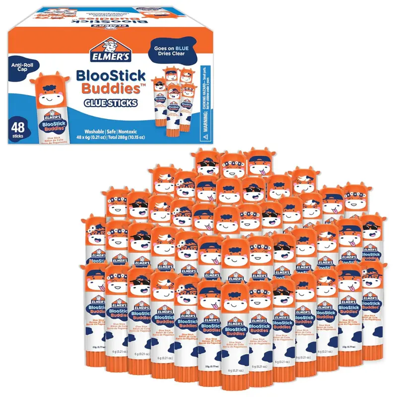 48-Pack Elmer's Bloostick Buddies Disappearing Blue Glue Sticks 1
