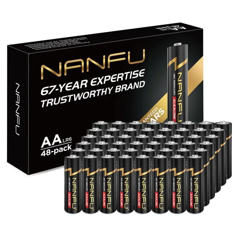 48-Pack Nanfu Aa Premium Lr6 Alkaline 1.5 V Batteries 1