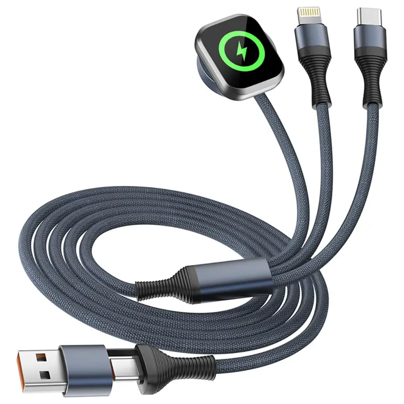 4Ft Travel Essentials 3-In-1 Usb Charging Cable 1