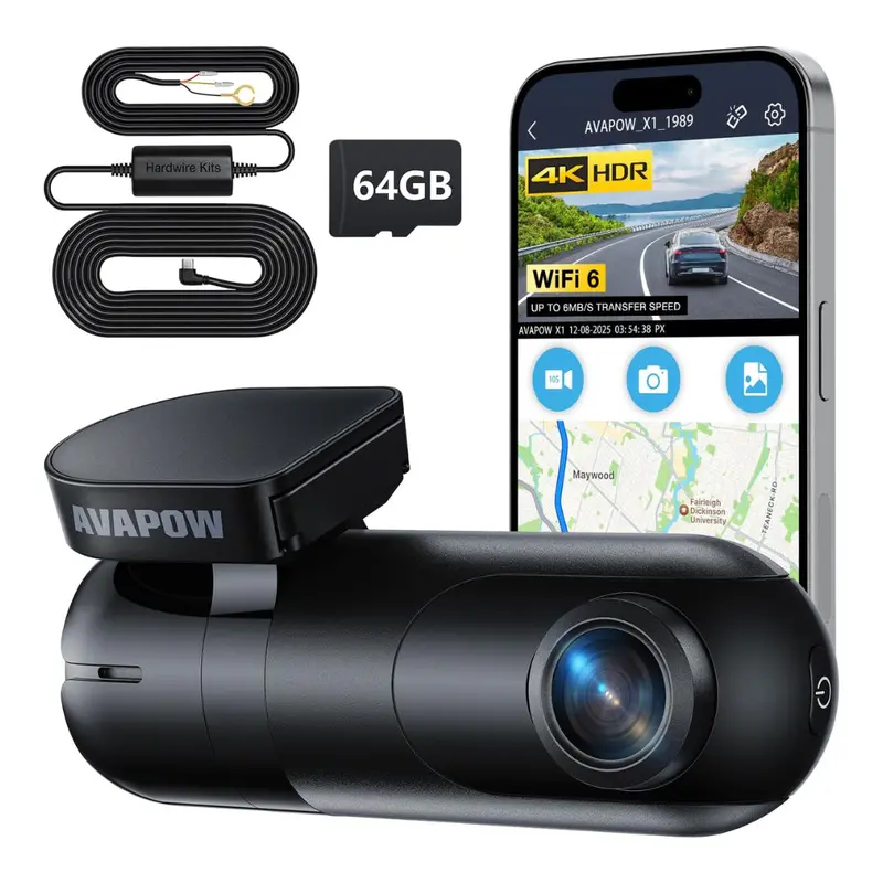 4K Front Car Dash Camera W/ Free Hardwire Kit & 64Gb Sd Card 1