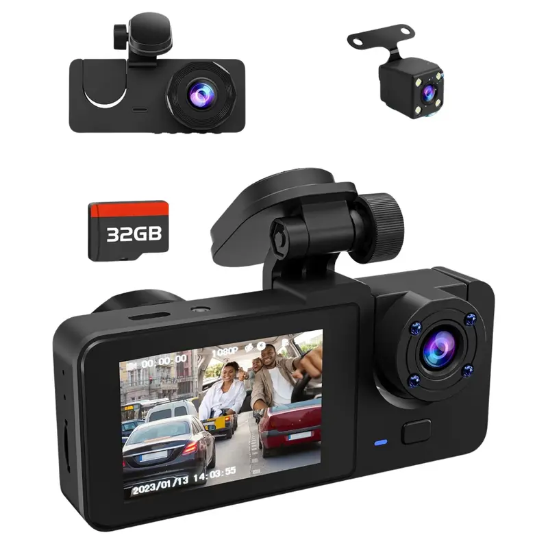 4K Full Uhd 3 Channel Front And Rear Dash Camera 1