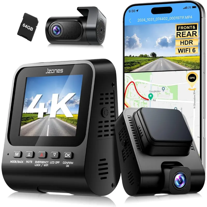 4K+1080P Fhd Dual Dash Camera With Free 64Gb Card 1