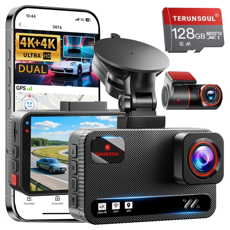 4K+4K Dash Cam Front And Rear With Free 128Gb Card 1