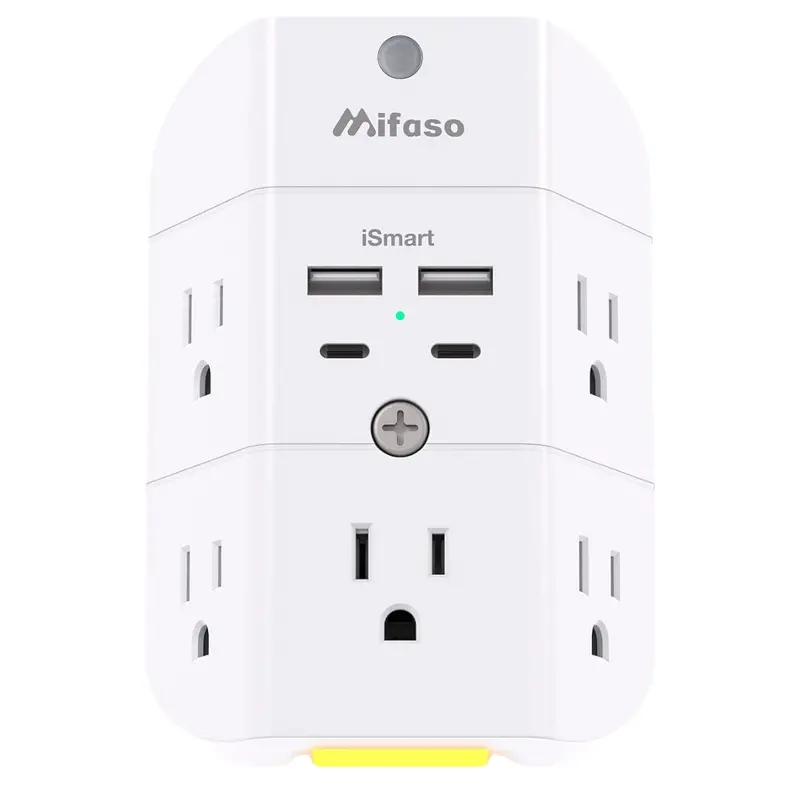 5-Outlet Splitter & 4 Usb Ports Surge Protector Outlet Extender 1