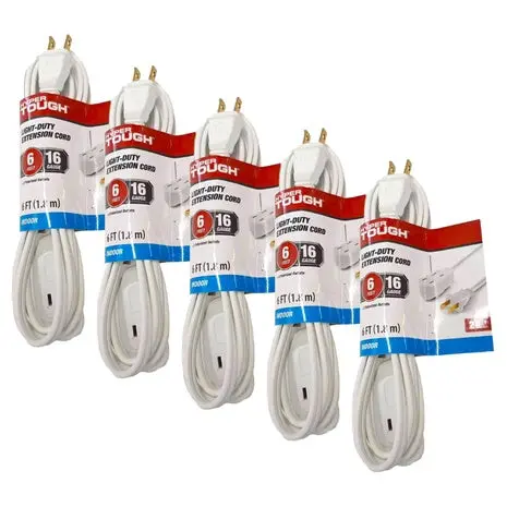 5-Pack 6’ Indoor Extension Cords 1