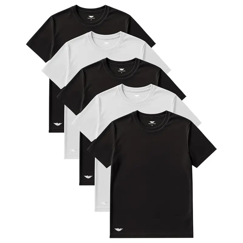 5-Pack American Heaven Men's Crew Neck Mesh T-Shirts 1