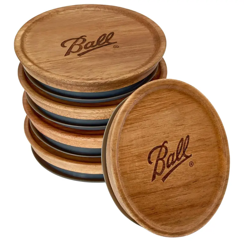 5-Pack Ball Jar Wooden Storage Lids (3.25"L X 3.25"W) 1