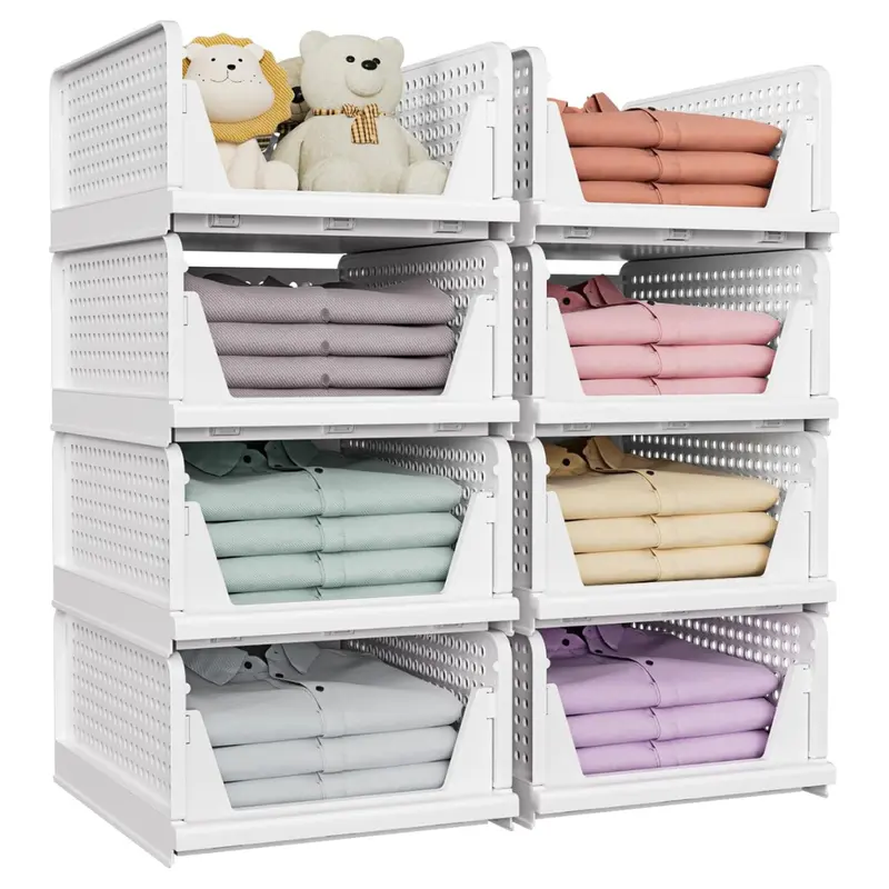 5-Pack Foldable & Stackable Closet Storage Basket 1