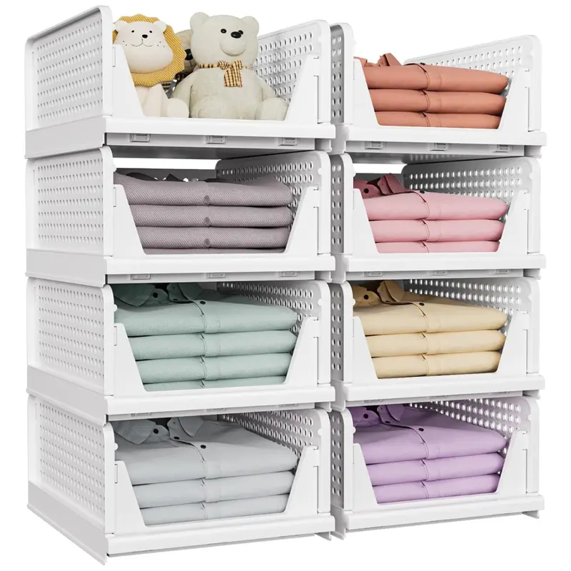 5-Pack Foldable & Stackable Closet Storage Basket 1
