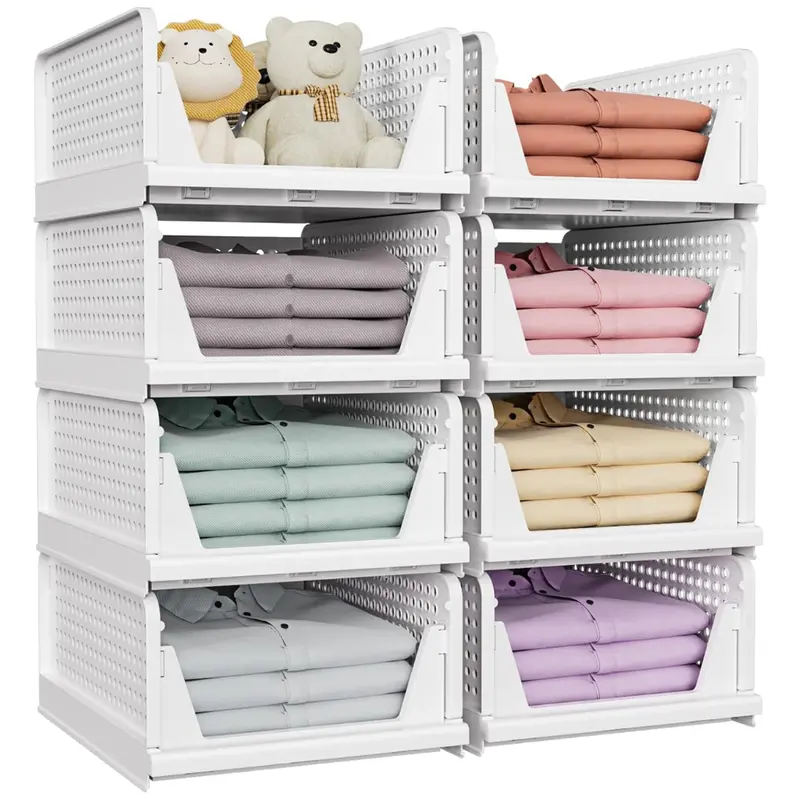 5-Pack Foldable & Stackable Closet Storage Basket 1