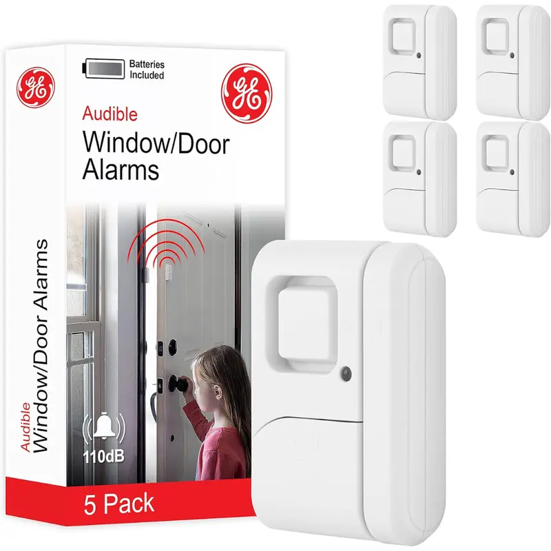 5-Pack Ge Home Security Window And Door Alarm W/ Wireless Chime 1