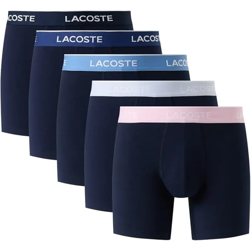 5-Pack Lacoste Men's Cotton Stretch Essentials Boxer Briefs (2 Color Options) 1