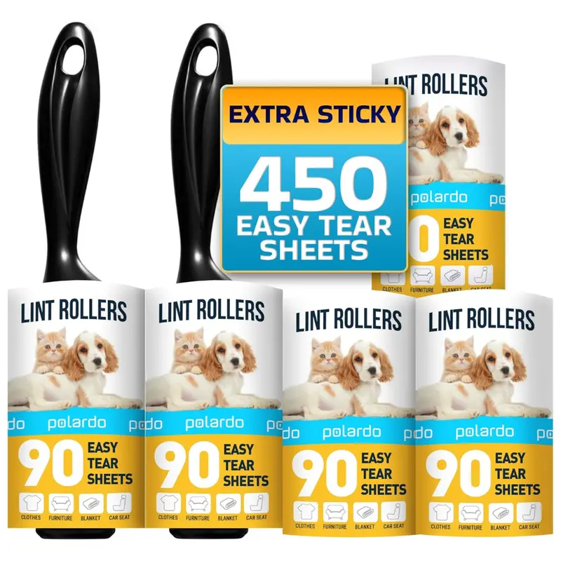 5-Pack Large Lint Rollers For Pet Hair (300 Sticky Sheets) 1
