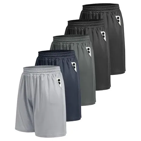 5-Pack Men's Athletic Gym Shorts 1