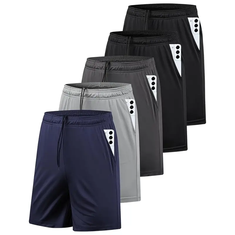 5-Pack Men's Quick Dry Athletic Gym Shorts 1